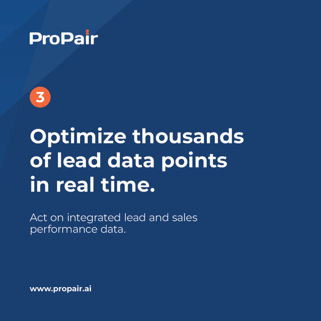 3. Optimize thousands of lead data points in real time