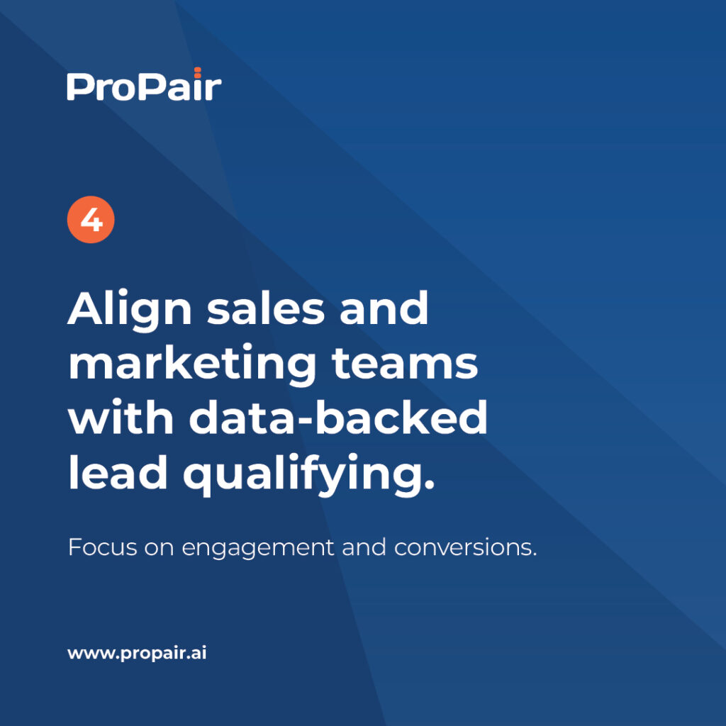 4. Align sales and marketing teams with data-backed lead qualifying